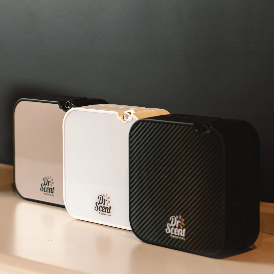 Dr Black small home diffuser in black, gold and white