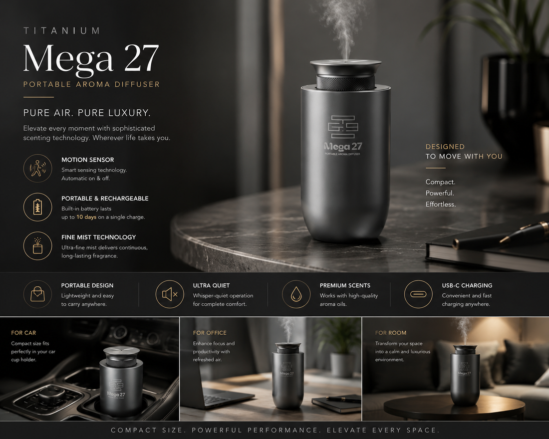 Mega 27 / Wireless Aroma Diffuser ( titanium )