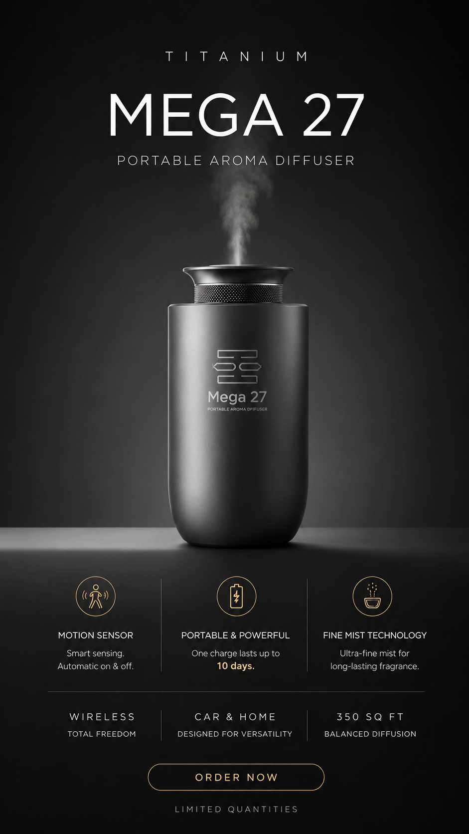 Mega 27 / Wireless Aroma Diffuser ( titanium )