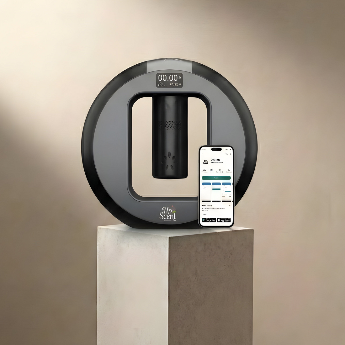 Home Scent Diffuser with phone app on a stand