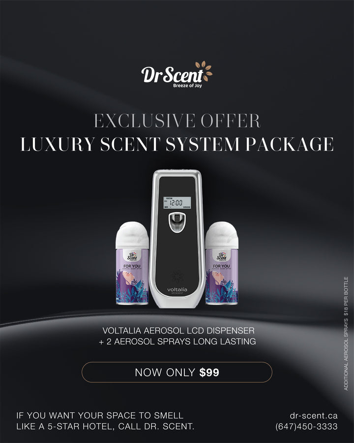 Voltalia aerosol LCD air freshener dispenser bundle with 2 aerosol sprays